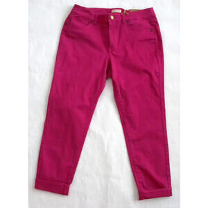 Coldwater Creek Sabrina Ankle Jeans Women 10 Natural Fit Fuchsia Pink NWT